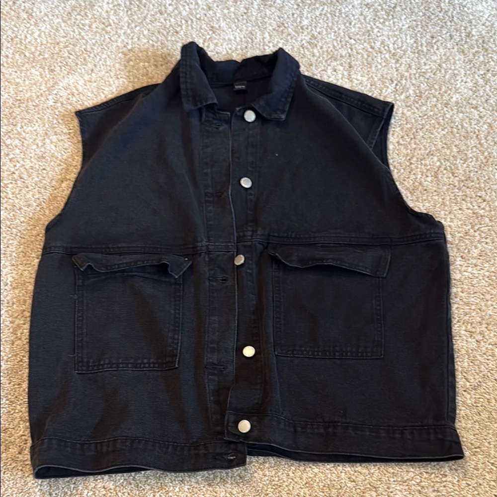 SHEIN Black Denim Vest